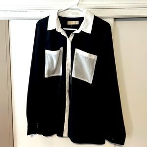 Professional looking, silky, Michael Kors, button down shirt, blouse. Size large
